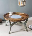 FABULIV Oleg Vintage Round Coffee Table (Small)