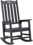Psilvam Oversized Rocking Chair, with 21" Wide Seat and 32" Tall Backrest, Pre-assembled with most components for effortless installation (Carbon Black)