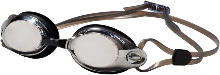 FINIS Bolt Goggles - Competitive Swim Goggles for Women and Men - Anti-Fog Goggles with UV Protection - Easily Adjustable Adult Swimming Goggles with 3 Interchangeable Nose Pieces - Silver/Mirror