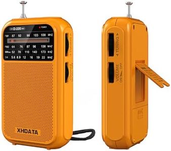 XHDATA D220 Portable Radio AM FM SW Shortwave Radio Receiver Pocket Radio, 2 AA Battery Operated, Transistor Radio with Excellent Reception for Gift, Family, Elder (Orange)