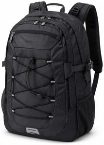 KINGSLONG Laptop Backpack 25L, Durable Daypack for Commute Hiking, Black