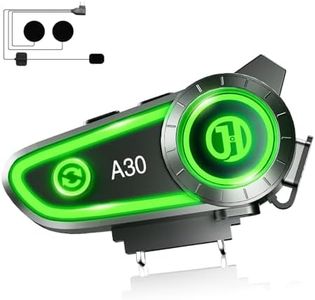 YYFTY Casque De Moto Haut-Parleur Casque Bluetooth Casque avec Assistant Vocal,IPX67 Imperméable à l'eau Et Haute Fidélité Audio Bluetooth Casque 1200 Mah Batterie (Vélo/Ski/Alpinisme)