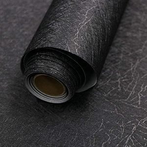 Black Silk Wallpaper Embossed Self Adhesive Peel and Stick Contact Paper