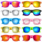 Morcheiong 10 Pack Neon Party Sunglasses Unisex Retro Style Party Favors Birthday Beach Pool Party Supplies, 10 Colors