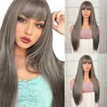 Creamily Long Hair Wig For Women Full Head,Natural Straight Synthetic Wig,Women Hair Wig Straight For Daily Use Diwali 24Inch