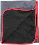 REDCAMP Large Waterproof Stadium Blanket for Cold Weather, Soft Warm Fleece Camping Blanket Windproof for Outdoor Sports, Blue/Red (Outer Grey/Inner Black)