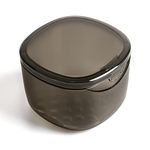 Uouovo 2022 Upgraded Denture Bath Box Cup, Retainer Cleaning Box, Complete Clean Care for Dentures, Clear Braces, Mouth Guard, Night Guard & Retainers (transparent grey)