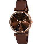 CRESTELLO Brown Silicone Strap Analog Wrist Watch for Women (Brown Dial) | CR-CK137-BRWN