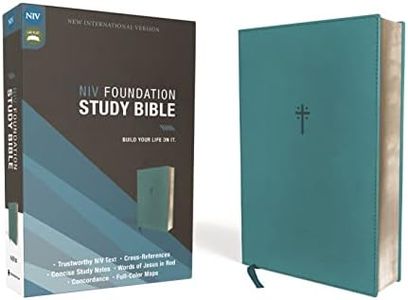 NIV, Foundation Study Bible, Leathersoft, Teal, Red Letter