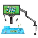 TOMLOV Autofocus Digital Microscope TM3K-AF Flex: 3K Flex Arm HDMI Soldering Microscope for Adults, Full Coin View Magnifier, 7" IPS Screen, Upgraded Gooseneck Light, Repair Mat, PC/TV Compatible, 64G