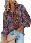 Zeagoo Womens Floral Long Sleeve Shirts Button Down Shirt Work Blouses Business Casual Outfits Professional Clothes