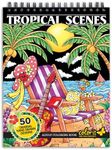 ColorIt Colorful Tropical Scenes Adult Coloring Book - 50 Single-Sided Designs, Thick Smooth Paper, Lay Flat Hardback Covers, Spiral Bound, USA Printed, Tropical Pages to Color