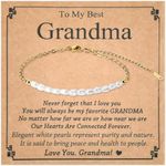 Grandma Gifts for Birthday Mothers Day Gifts for Grandma Grandmother Nana Pearl Bracelets for Women Long Distance I love You Grandma Gifts from Grandson Granddaughter Grandmom Retirement Gift Ideas