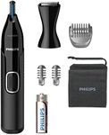 Philips Nose Hair Trimmer, Series 5000 Nose, Ear and Eyebrow Trimmer with Detail Trimmer Attachment, Showerproof with Protective Guard System, Battery-Operated, No pulling Guaranteed - NT5650/16