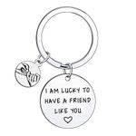 BESPMOSP Best Friends Keychain Good Friend Are Like Stars Keyring Friendship Gifts Birthday Gift Graduation Keychain (I AM LUCKY)