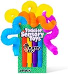 NUTTY TOYS 4 Large Sensory Toy Pop Tubes | Stocking Stuffers for Kids & Toddlers | Boost Creativity & Fine Motor Skills | Top ADHD & Autism Fidget 2024 | Best Preschool Boy & Girl Ideas