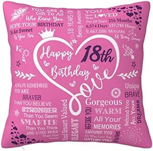 ACBEAT 18th Birthday Gifts for Girls, Gifts 18 Year Old Girl Pillow Covers 18/''X18/'' ,18th Birthday Decorations 18th Birthday Gift Ideas Girls Daughter Sister Granddaughter, 18/'' x 18/'' (ACBEAT)