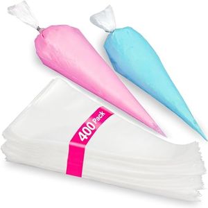 Prestee 400 Anti Burst Disposable Piping Bags, 12" - Pastry Bags, Icing Piping Bags, Tipless Piping Bags, Frosting Bags, Piping Bag, Cake Decorating Bags, Christmas Holiday Cake and Cookie Decoration