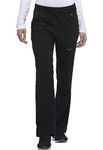 Dickies Women's Mid Rise Rib Knit Waistband Pant Medical Scrubs, Black, M Petite