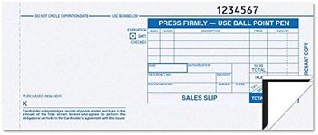 TOPS 38538 Credit Card Sales Slip, 7 7/8 x 3-1/4, Three-Part Carbonless, 100 Forms