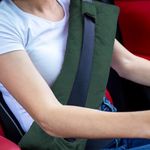 Wumimi Mastectomy Pillow Post Surgery Seat Belt Pillow Cushions Pads Protector for Breast Cancer Port Pacemaker Heart Surgery C-Section Recovery (Dark Green)