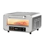 Kenmore Indoor Electric 12 inch Pizza Oven - 750°F High Heat for Wood Fired Style, 5 Presets, Pizza Stone & Peel, Stainless Steel Four a Pizza Electrique