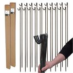 20 Pack of Strong 10mm Steel Fencing Road Pins 1.25m High for Temporary Barrier Fencing and Garden Netting
