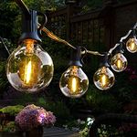 LED Outdoor String Lights, Hidixon 100FT Festoon Lights Outdoor with 50+3 Plastic E12 Bulbs, Garden Patio Outside Globe Lights, Waterproof IP44 for Indoor & Outdoor Wedding Backyard Café Party Décor