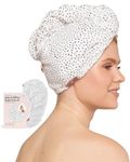 Kitsch Microfibre Hair Towel Wrap - Quick Dry Curly Hair Wraps for Women | Microfiber Towel for Hair | Hair Drying Towel Wrap | Hair Towels for Women | Hair Turban for Wet Hair - Micro Dot