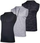 3 Pack: Big & Tall Men’s Dry Fit Moisture Wicking Hooded Tank Top Active Athletic Hoodie Pullover Workout Running Fitness Gym Sports Bodybuilding Casual Outdoor Muscle top - Set 5, 4XLT