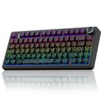 AULA F75 Pro Wireless Mechanical Keyboard with Knob, 75% Custom Hot-Swappable Gaming Keyboards, RGB Backlighting, Pre-lubricated Switches, PBT Printed Keys