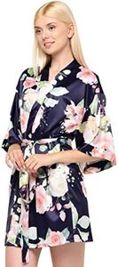 Turquaz Women's Bride Bridesmaids Robe - Satin Kimono Robes for Wedding & Bridal Party Silk Like Lightweight Robes for Women