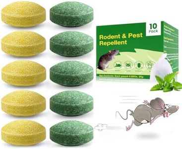 Mouse Repellent Outdoor, 10 Pack Peppermint Oil Mouse and Squirrel Deterrent for Indoor Attic Garage, Safe for Pets & Family, Natural Repellent to Keep Rodents Away from Garden and Home