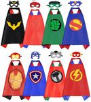 Mizzuco Cartoon Dress up Costumes Kids 8 Characters Satin Supehero Capes(8pcs for Boys)