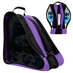 zootop Roller Skate Bag, Breathable Ice/Inline/Roller Skate Carry Bag, Shoulder and Top Handle Oxford Tote Roller Skating Bag, Thickened Roller Storage Bag for Women Men Adults and Kids (Purple)