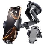 VANMASS True Upgrade Car Phone Holder [Strongest Suction & Clip] Universal Pro Version Cell Phone Mount for Dashboard Windshield Vent Truck Cradle Dash Stand Fit for All iPhone Samsung LG & Truck