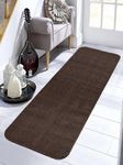 Saral Home Solid Soft PP Yarn Durable & Washable Multipurpose Runner for Home/Kitchen/Living Area/Lobby/Office Entrance with Anti Skid Backing (Dark Brown, 43x120 Cm)
