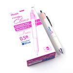 Pentel EnerGel Clena, Pink Accent Barrel, Retractable Liquid Gel Pen, Everyday Writing, Office Supplies, Journaling, 0.5mm Fine Point, Needle Tip, Blue Ink, BLN75LP-C, Box of 10