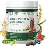 INLIFE Plant Based Meal Replacement Shake | Plant Protein Powder (17.5 Protein) Sugar Free, Lactose Free | Added Probiotics, 500g (Chocolate)