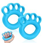 Vicloon Hand Grip Strengthener, 2pcs Grip Strength Trainer, Blue Silicone Hand Squeeze Exerciser, Grip Strengthener Exerciser for Muscle Training Sports, Stress Relief and Injury Recovery