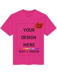 SOUL FLEX Custom T Shirt for Women/Men Design Your Own Cotton Tshirt Personalized T Shirt Add Photo Logo Picture Text Front Back Print Tee Shirt Rose Red S