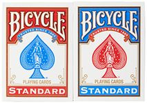 Bicycle® Standard index Playing Cards, 2 Decks, Red & Blue, Air Cushion Finish, Professional, Superb Handling & Durability for 14 years