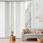 GoDear Design Adjustable Sliding Panel Track Blinds, Vertical Blinds, Hanging Window Blinds, Extendable Track from 45.8" to 86" W, Trimmable Panel Curtains Up to 96", Light Filtering, White, Catch Me