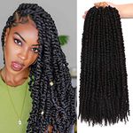 8Packs/Lot 20Inch Pretwisted Passion Twist Crochet Hair Prelooped Passion Twist Hair Curly Crochet Hair Extensions for Black Women Wate Wave Crochet Braids Hair (20 Inch (Pack of 8), 1B)