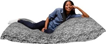 Yogibo Luxe Max 6-Foot Beanbag Chair, Bean Bag Couch with a Luxury Upscale Washable Outer Cover, Customer Favorite Cozy Sofa for Gaming, Reading, and Relaxing, Filled with Soft Micro-Beads, Gray