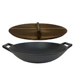 Cuisiland Cast Iron Wok with Wood Lid (14")