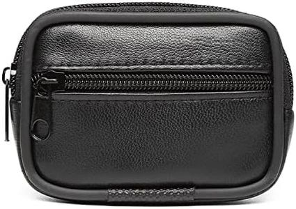 BAGWISE Genuine Leather Coin Purse for Men Change Purse with Belt Loop Small Coin Purse Belt Pouches for Men Leather Coin Purse Small Coin Pouch Mini Coin Purse Change Holder Zippered Coin Purse,