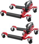 GarveeTech 2 Pcs Car Wheel Dolly, 1500LBS Capacity Trailer Dolly with Hydraulic Tire Jack for Truck and RV Trailer, Red