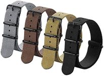 Ritche NATO Strap 16mm 18mm 20mm 22mm Premium Nylon Watch Band Strap with Stainless Steel Buckle, Unisex-Adult Mens, FBAAFWT0-0329, Black/Gray/Dark Brown/Dark Khaki, 22mm