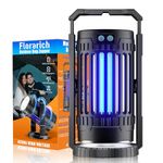 Florarich Bug Zapper Outdoor, 4000mAh Mosquito Zapper Outdoor, 4200V Electric Bug Zapper with 360° Rotating LED Light, IPX6 Waterproof Fly Trap, 2-in-1 Fly Zapper Indoor USB Charging